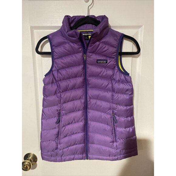 Patagonia Down Sweater Puffer Vest Purple Girl's Size L (12)
